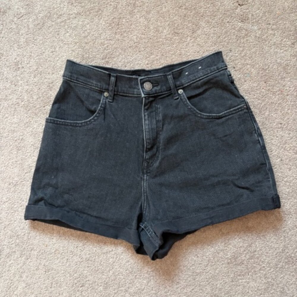 Express Mom Shorts Super High Rise Black Denim Size 8